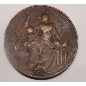 FRANCE 10 Centimes 1908