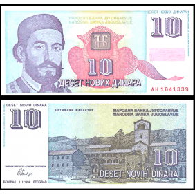 YUGOSLAVIA 10 Novih Dinara...