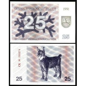LITHUANIA 25 Talonas 1991