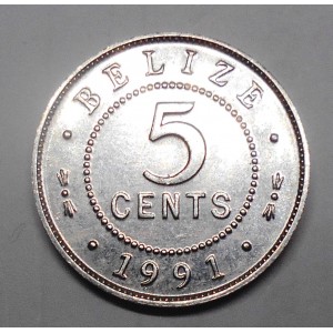 BELIZE 5 Cents 1991