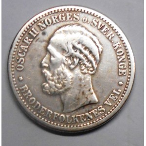 NORWAY 1 Krone 1885 AG...