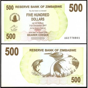 ZIMBABWE 500 Dollars 2006