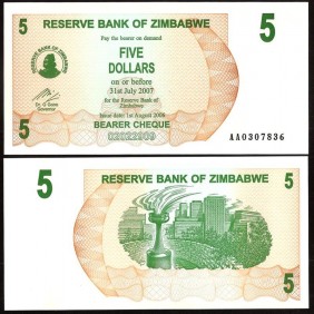 ZIMBABWE 5 Dollars 2006