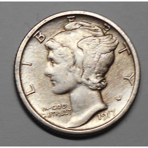 USA Mercury Dime 1917 S AG
