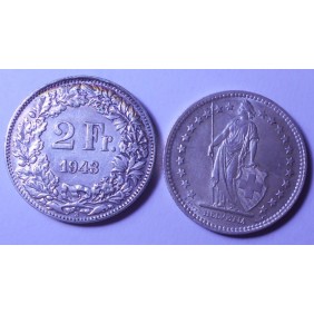 SWITZERLAND 2 Francs 1943 AG