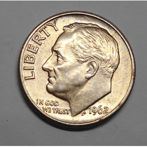 USA Roosevelt Dime 1962D AG