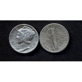 USA Mercury Dime 1944 S AG
