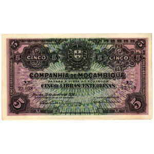 MOZAMBIQUE 5 Libras 1934