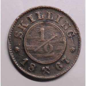 NORWAY 1/2 Skilling 1867