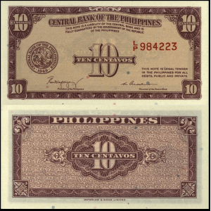 PHILIPPINES 10 Centavos 1949