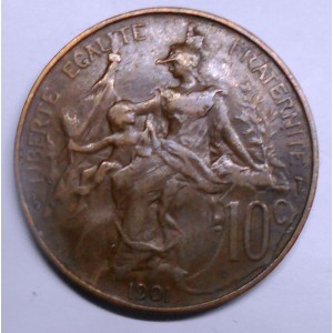 FRANCE 10 Centimes 1901
