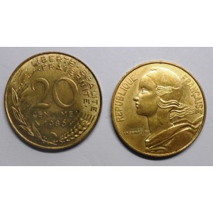 FRANCE 20 Centimes 1986