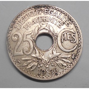 FRANCE 25 Centimes 1936