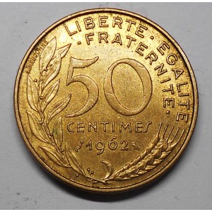 FRANCE 50 Centimes 1962
