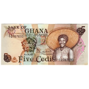 GHANA 5 Cedis 04.07.1977...