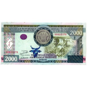 BURUNDI 2000 Francs 2008...