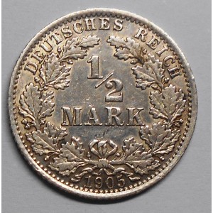 GERMANY EMPIRE 1/2 Mark...