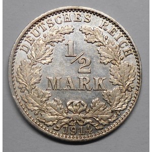 GERMANY EMPIRE 1/2 Mark 1914 J