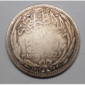 EGYPT 5 Piastres 1917 AG