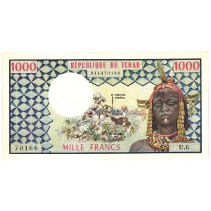 CHAD 1000 Francs 1974