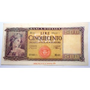 500 Lire 1947 ITALIA ORNATA...