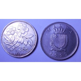 MALTA 25 Cents 1993