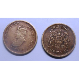 Gwalior 1/2 Anna 1942...