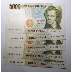 5000 Lire Bellini Lettera D