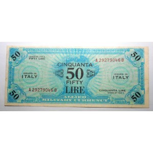 50 AM Lire BILINGUE 1943...