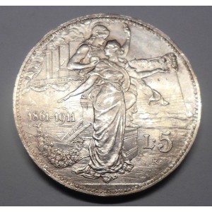 5 Lire 1911 CINQUANTENARIO...