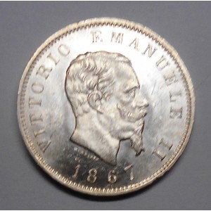 1 Lira 1867M Stemma FDC