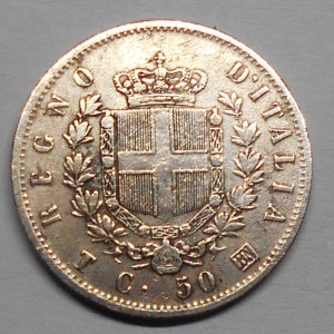 50 Centesimi 1863 T Stemma