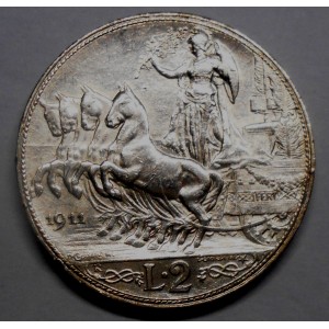2 Lire 1911 QUADRIGA VELOCE...