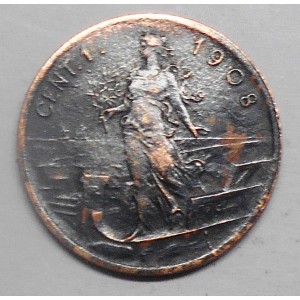 1 Centesimo 1908 Italia su...