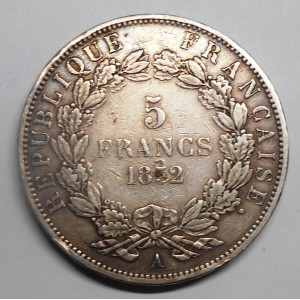 FRANCE 5 Francs 1852 A Luis...