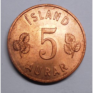 ICELAND 5 Aurar 1966