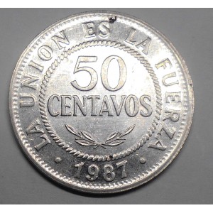 BOLIVIA 50 Centavos 1987