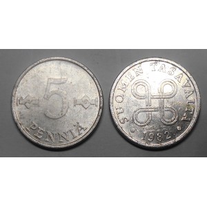 FINLAND 5 Pennia 1982