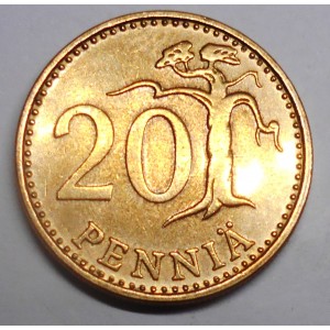 FINLAND 20 Pennia 1965