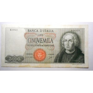 5000 Lire 1964 COLOMBO 1...