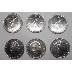 50 Lire 1967 n.3 pz. FDC