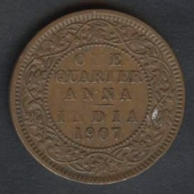 BRITISH INDIA 1/4 Anna 1907