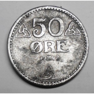 NORWAY 50 Ore 1942 zinc