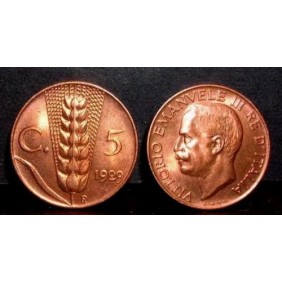 5 Centesimi 1929 n.3 pz. FDC