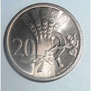 CZECHOSLOVAKIA 20 Haleru 1927