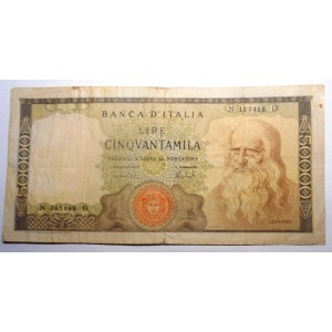 50.000 Lire LEONARDO 1972