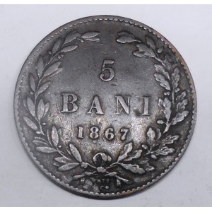ROMANIA 5 Bani 1867 Watt