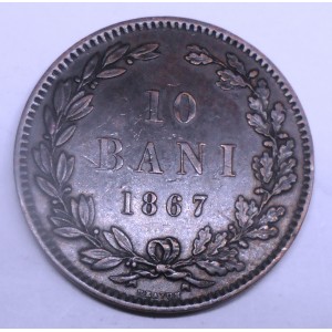 ROMANIA 10 Bani 1867 Heaton