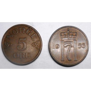 NORWAY 5 Ore 1956