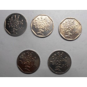 MALTA 50 Cents 2001 x 5 pz.